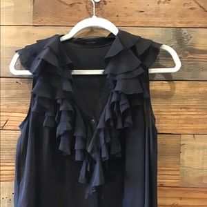 All Saints V-neck sleeveless, silk blouse